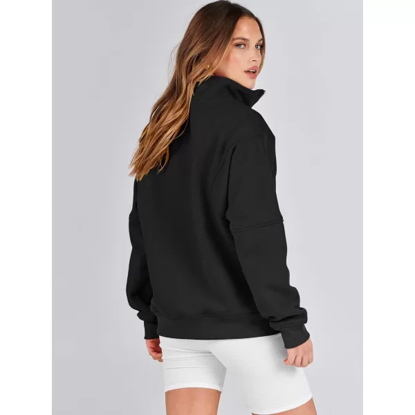 Caracilia Women's Oversized Half Zip Up Sweatshirts Long Sleeve Pullover Trendy Fashion Hoodies Y2k Casual Fall Tops