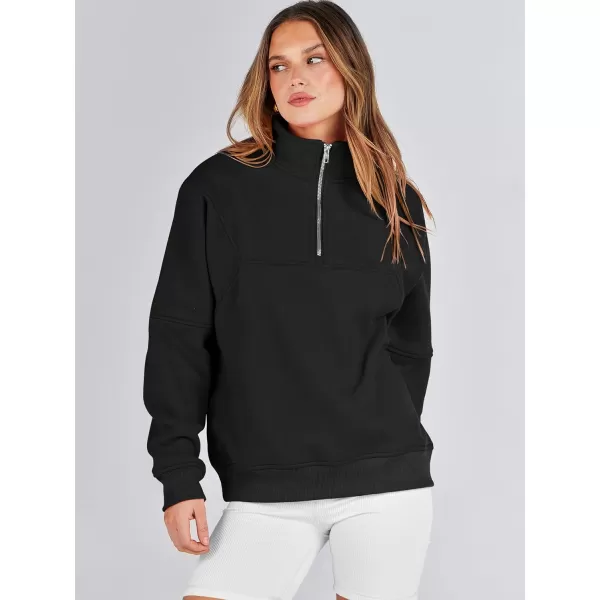 Caracilia Women's Oversized Half Zip Up Sweatshirts Long Sleeve Pullover Trendy Fashion Hoodies Y2k Casual Fall Tops