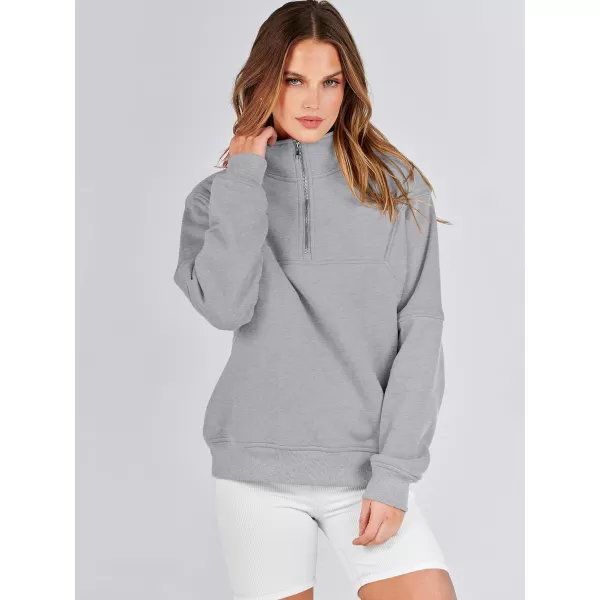 Caracilia Women's Oversized Half Zip Up Sweatshirts Long Sleeve Pullover Trendy Fashion Hoodies Y2k Casual Fall Tops