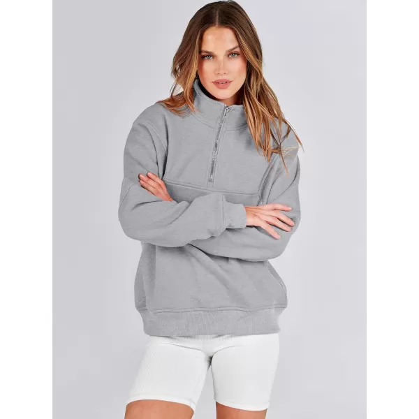 Caracilia Women's Oversized Half Zip Up Sweatshirts Long Sleeve Pullover Trendy Fashion Hoodies Y2k Casual Fall Tops