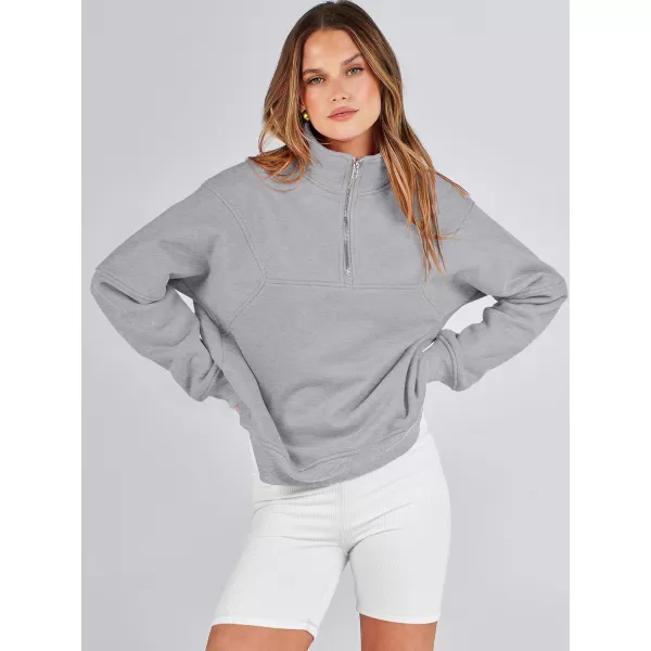 Caracilia Women's Oversized Half Zip Up Sweatshirts Long Sleeve Pullover Trendy Fashion Hoodies Y2k Casual Fall Tops