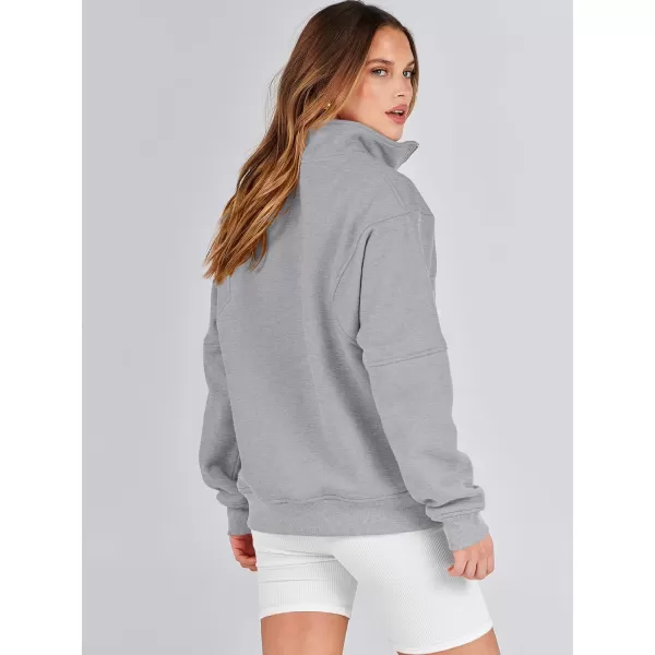 Caracilia Women's Oversized Half Zip Up Sweatshirts Long Sleeve Pullover Trendy Fashion Hoodies Y2k Casual Fall Tops