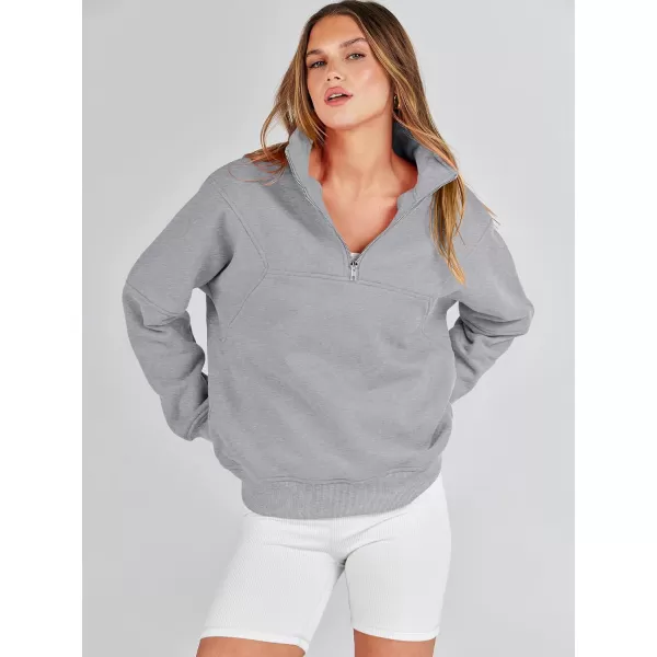 Caracilia Women's Oversized Half Zip Up Sweatshirts Long Sleeve Pullover Trendy Fashion Hoodies Y2k Casual Fall Tops