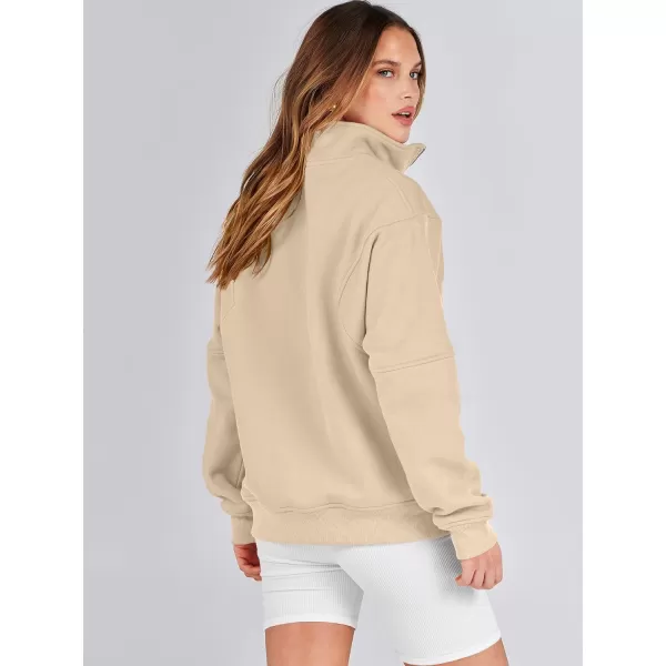 Caracilia Women's Oversized Half Zip Up Sweatshirts Long Sleeve Pullover Trendy Fashion Hoodies Y2k Casual Fall Tops