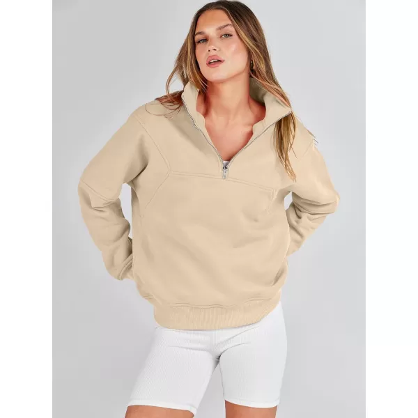 Caracilia Women's Oversized Half Zip Up Sweatshirts Long Sleeve Pullover Trendy Fashion Hoodies Y2k Casual Fall Tops