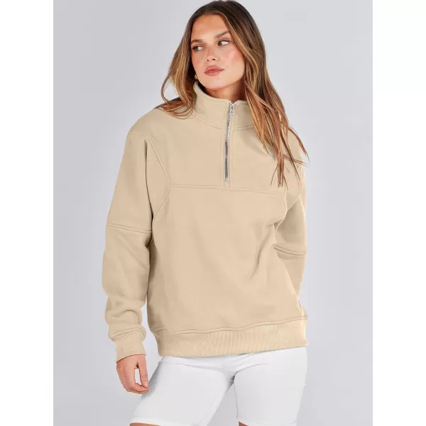 Caracilia Women's Oversized Half Zip Up Sweatshirts Long Sleeve Pullover Trendy Fashion Hoodies Y2k Casual Fall Tops