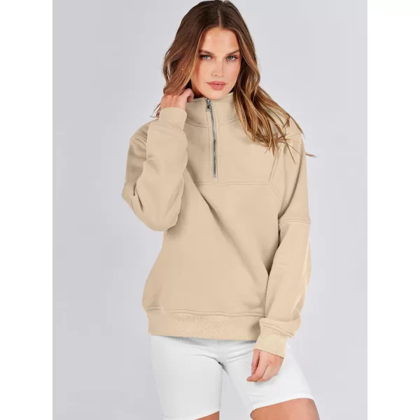 Caracilia Women's Oversized Half Zip Up Sweatshirts Long Sleeve Pullover Trendy Fashion Hoodies Y2k Casual Fall Tops
