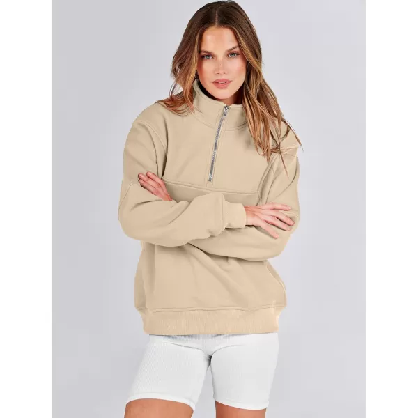 Caracilia Women's Oversized Half Zip Up Sweatshirts Long Sleeve Pullover Trendy Fashion Hoodies Y2k Casual Fall Tops