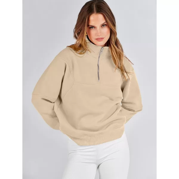 Caracilia Women's Oversized Half Zip Up Sweatshirts Long Sleeve Pullover Trendy Fashion Hoodies Y2k Casual Fall Tops