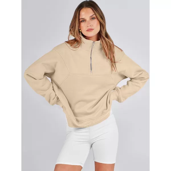 Caracilia Women's Oversized Half Zip Up Sweatshirts Long Sleeve Pullover Trendy Fashion Hoodies Y2k Casual Fall Tops