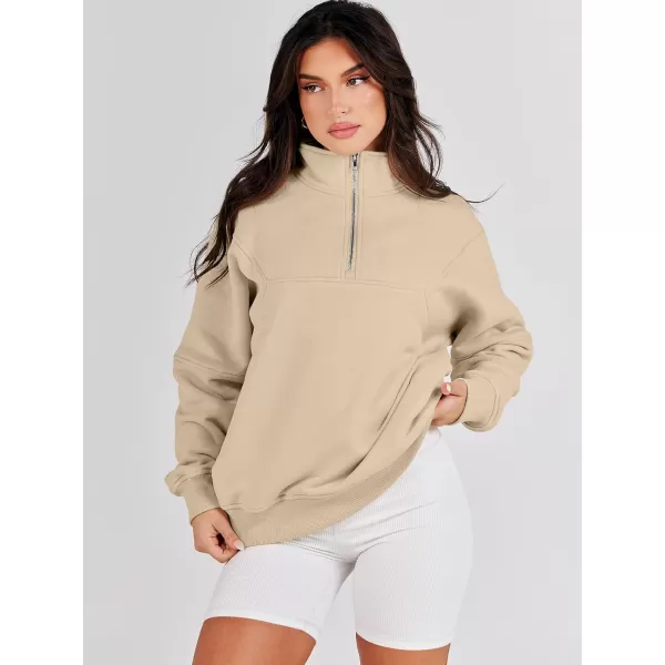 Caracilia Women's Oversized Half Zip Up Sweatshirts Long Sleeve Pullover Trendy Fashion Hoodies Y2k Casual Fall Tops