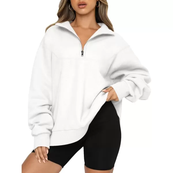 Caracilia Women's Oversized Half Zip Up Sweatshirts Long Sleeve Pullover Trendy Fashion Hoodies Y2k Casual Fall Tops