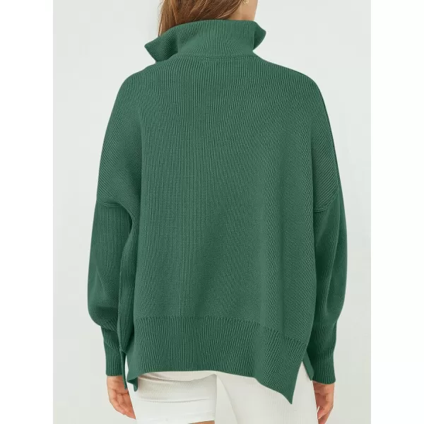 Caracilia Women's Oversized Sweater 2023 1/4 Zipper Collar Long Sleeve Drop Shoulder Slouchy Pullover Top