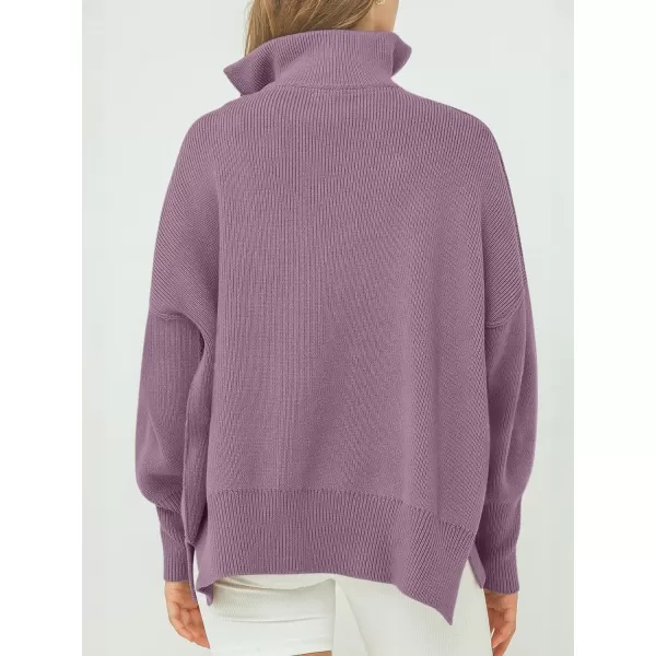 Caracilia Women's Oversized Sweater 2023 1/4 Zipper Collar Long Sleeve Drop Shoulder Slouchy Pullover Top