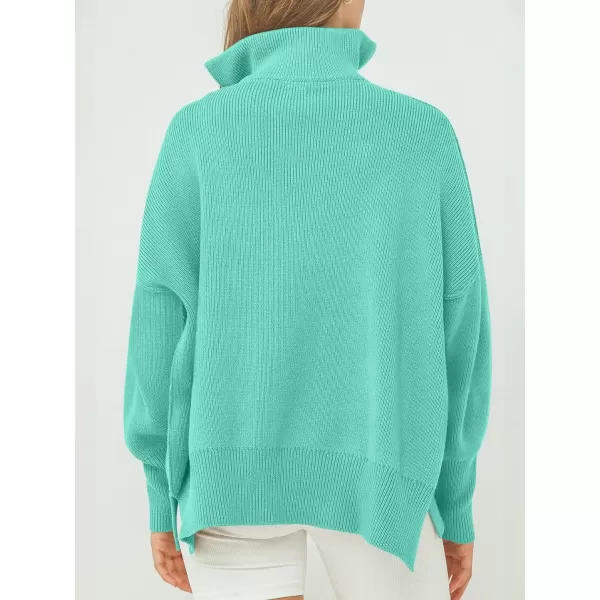 Caracilia Women's Oversized Sweater 2023 1/4 Zipper Collar Long Sleeve Drop Shoulder Slouchy Pullover Top