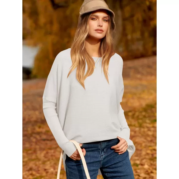 Caracilia Women's Oversized Sweater Boat Neck Long Batwing Sleeve Off Shoulder Knit Pullover Top 2023 Fall Trendy Tunic