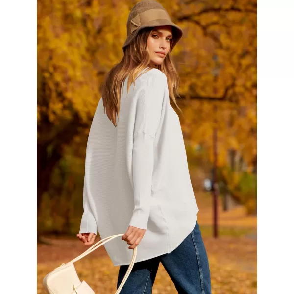 Caracilia Women's Oversized Sweater Boat Neck Long Batwing Sleeve Off Shoulder Knit Pullover Top 2023 Fall Trendy Tunic