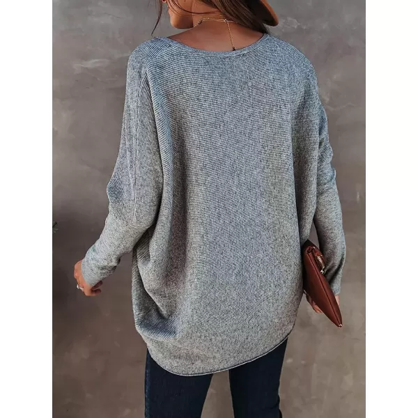 Caracilia Women's Oversized Sweater Boat Neck Long Batwing Sleeve Off Shoulder Knit Pullover Top 2023 Fall Trendy Tunic