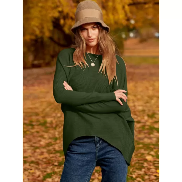 Caracilia Women's Oversized Sweater Boat Neck Long Batwing Sleeve Off Shoulder Knit Pullover Top 2023 Fall Trendy Tunic