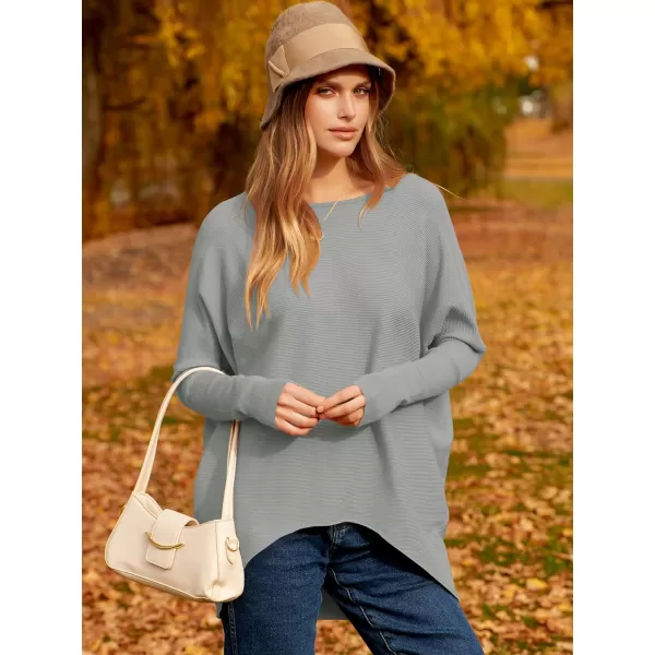 Caracilia Women's Oversized Sweater Boat Neck Long Batwing Sleeve Off Shoulder Knit Pullover Top 2023 Fall Trendy Tunic