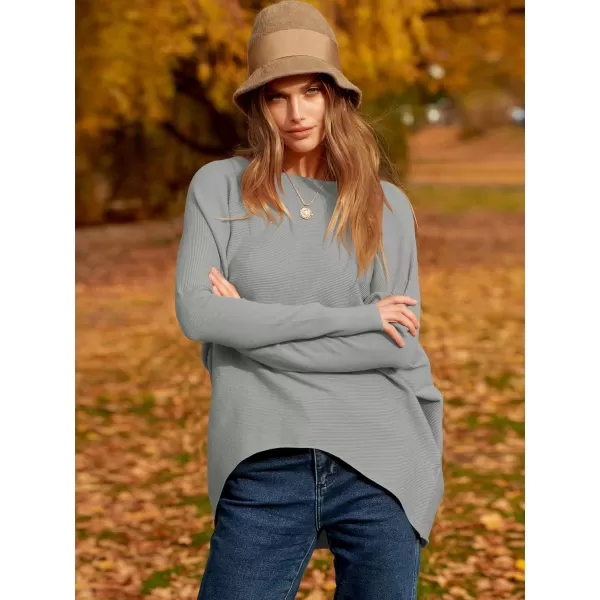 Caracilia Women's Oversized Sweater Boat Neck Long Batwing Sleeve Off Shoulder Knit Pullover Top 2023 Fall Trendy Tunic