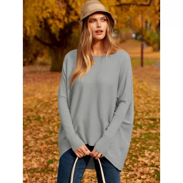 Caracilia Women's Oversized Sweater Boat Neck Long Batwing Sleeve Off Shoulder Knit Pullover Top 2023 Fall Trendy Tunic