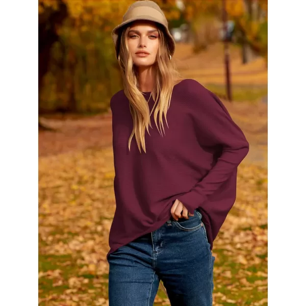 Caracilia Women's Oversized Sweater Boat Neck Long Batwing Sleeve Off Shoulder Knit Pullover Top 2023 Fall Trendy Tunic