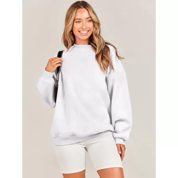 Caracilia Womens Oversized Sweatshirt Crewneck Loose fit Long Sleeve Fleece Pullover 2023 Fall Casual Clothes Hoodie Top