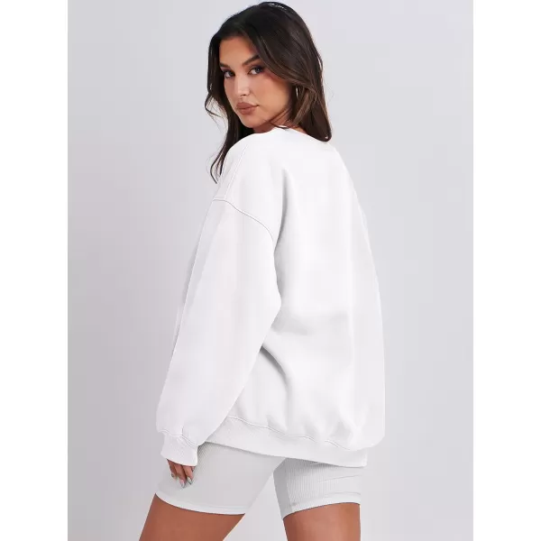 Caracilia Womens Oversized Sweatshirt Crewneck Loose fit Long Sleeve Fleece Pullover 2023 Fall Casual Clothes Hoodie Top