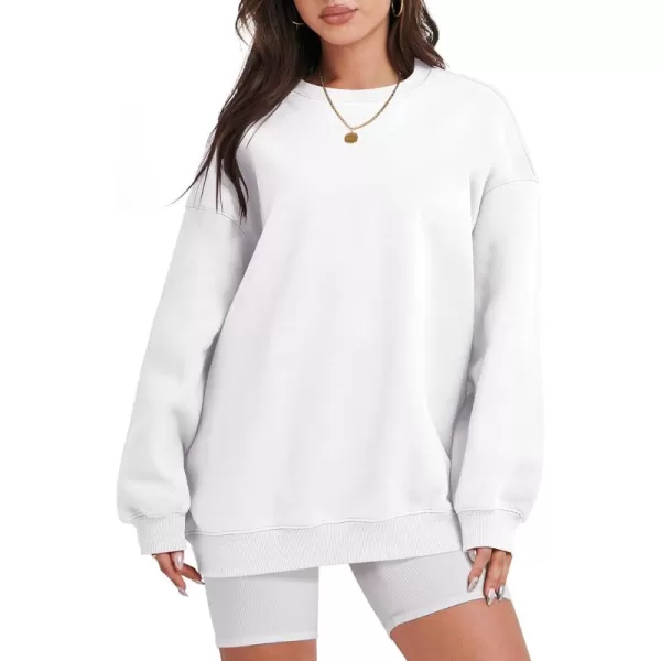 Caracilia Womens Oversized Sweatshirt Crewneck Loose fit Long Sleeve Fleece Pullover 2023 Fall Casual Clothes Hoodie Top