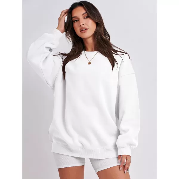 Caracilia Womens Oversized Sweatshirt Crewneck Loose fit Long Sleeve Fleece Pullover 2023 Fall Casual Clothes Hoodie Top