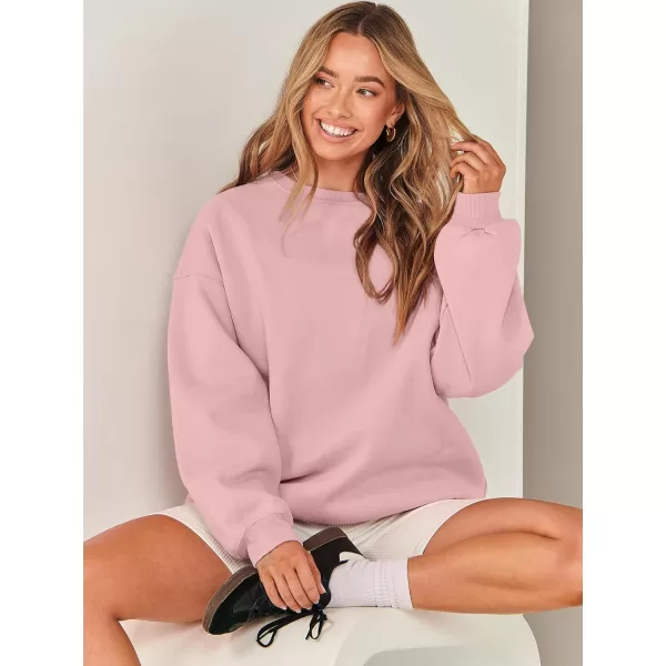 Caracilia Womens Oversized Sweatshirt Crewneck Loose fit Long Sleeve Fleece Pullover 2023 Fall Casual Clothes Hoodie Top