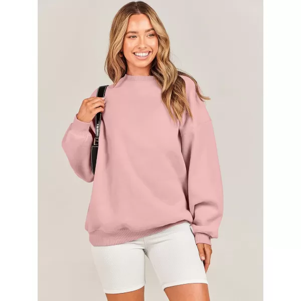 Caracilia Womens Oversized Sweatshirt Crewneck Loose fit Long Sleeve Fleece Pullover 2023 Fall Casual Clothes Hoodie Top