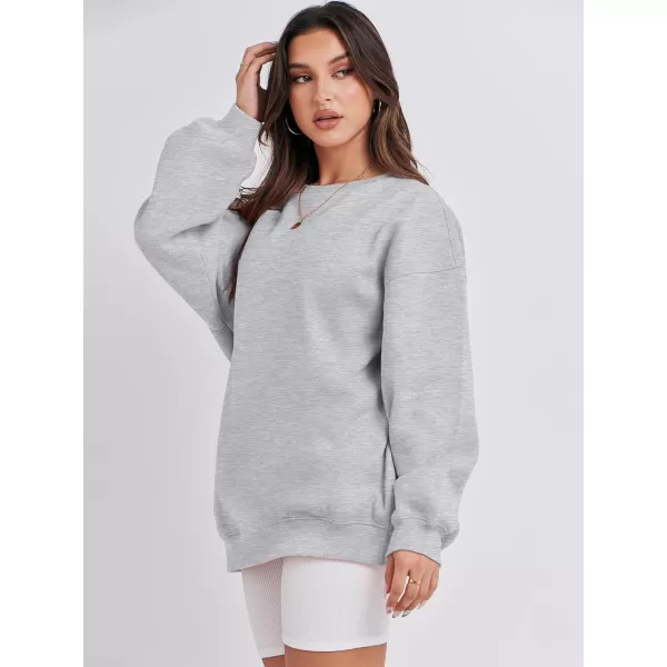 Caracilia Womens Oversized Sweatshirt Crewneck Loose fit Long Sleeve Fleece Pullover 2023 Fall Casual Clothes Hoodie Top