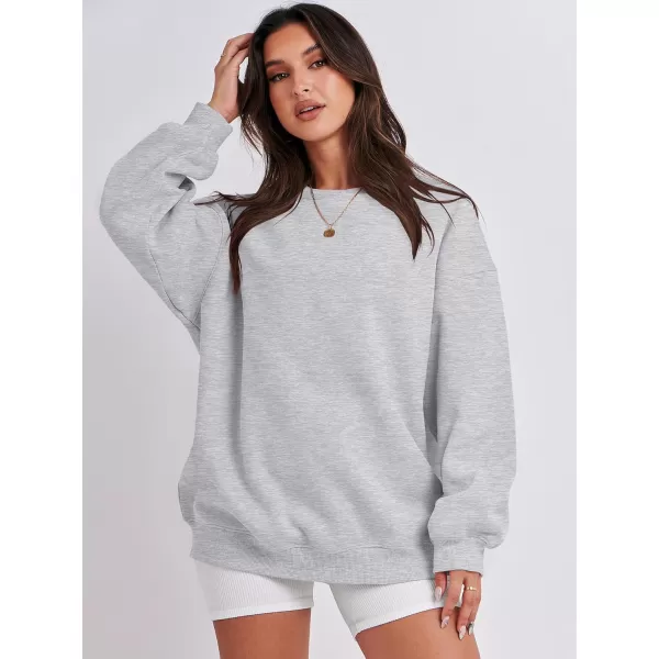 Caracilia Womens Oversized Sweatshirt Crewneck Loose fit Long Sleeve Fleece Pullover 2023 Fall Casual Clothes Hoodie Top
