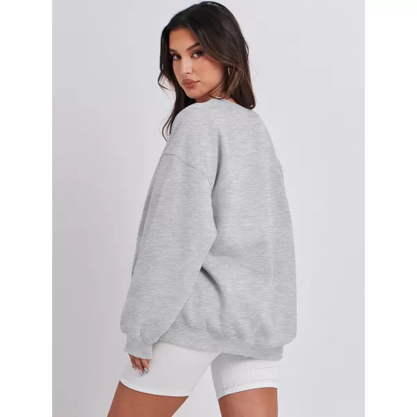 Caracilia Womens Oversized Sweatshirt Crewneck Loose fit Long Sleeve Fleece Pullover 2023 Fall Casual Clothes Hoodie Top