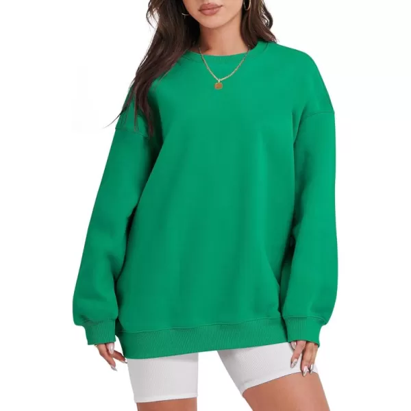 Caracilia Womens Oversized Sweatshirt Crewneck Loose fit Long Sleeve Fleece Pullover 2023 Fall Casual Clothes Hoodie Top