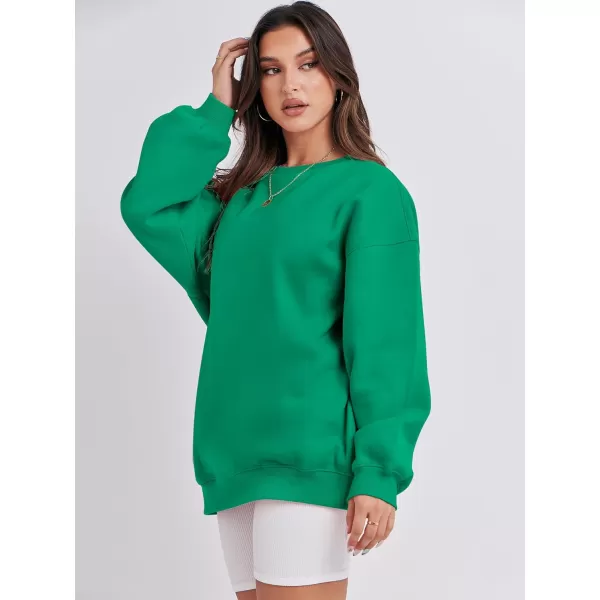 Caracilia Womens Oversized Sweatshirt Crewneck Loose fit Long Sleeve Fleece Pullover 2023 Fall Casual Clothes Hoodie Top