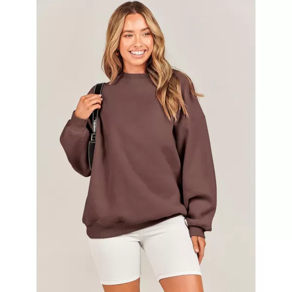 Caracilia Womens Oversized Sweatshirt Crewneck Loose fit Long Sleeve Fleece Pullover 2023 Fall Casual Clothes Hoodie Top