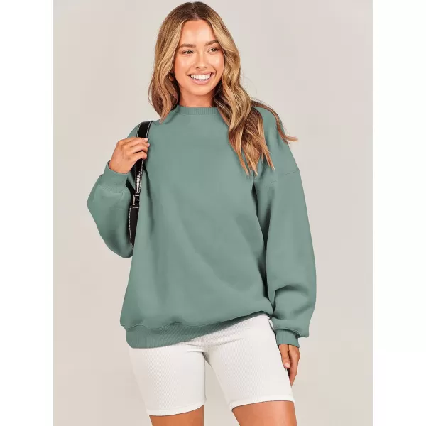 Caracilia Womens Oversized Sweatshirt Crewneck Loose fit Long Sleeve Fleece Pullover 2023 Fall Casual Clothes Hoodie Top