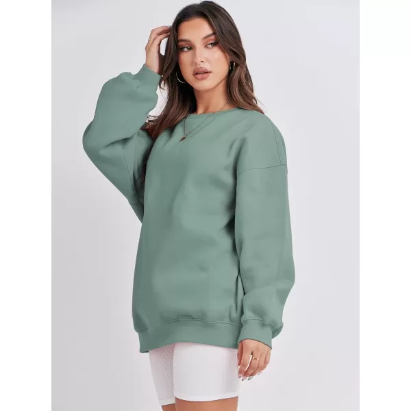Caracilia Womens Oversized Sweatshirt Crewneck Loose fit Long Sleeve Fleece Pullover 2023 Fall Casual Clothes Hoodie Top