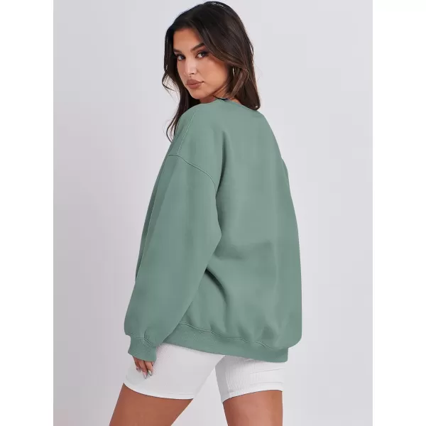 Caracilia Womens Oversized Sweatshirt Crewneck Loose fit Long Sleeve Fleece Pullover 2023 Fall Casual Clothes Hoodie Top