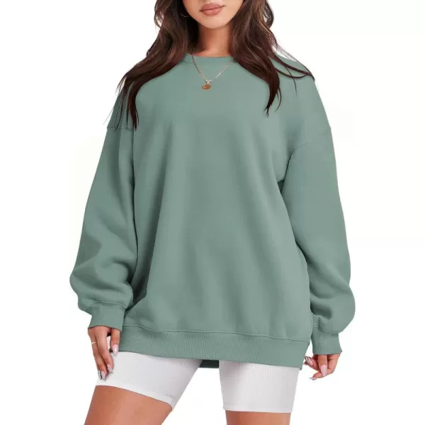 Caracilia Womens Oversized Sweatshirt Crewneck Loose fit Long Sleeve Fleece Pullover 2023 Fall Casual Clothes Hoodie Top
