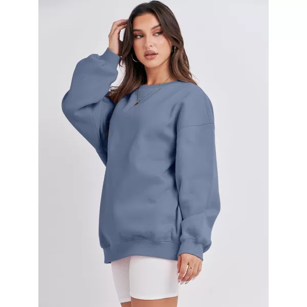 Caracilia Womens Oversized Sweatshirt Crewneck Loose fit Long Sleeve Fleece Pullover 2023 Fall Casual Clothes Hoodie Top