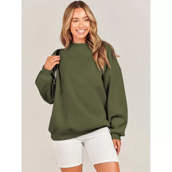 Caracilia Womens Oversized Sweatshirt Crewneck Loose fit Long Sleeve Fleece Pullover 2023 Fall Casual Clothes Hoodie Top