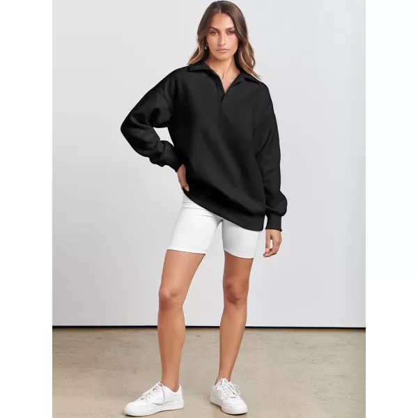Caracilia Women's Oversized Sweatshirt Long Sleeve Buttons Down Pullover Hoodie Fashion Trendy Outfits Fall Cute Clothes Tops