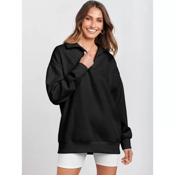 Caracilia Women's Oversized Sweatshirt Long Sleeve Buttons Down Pullover Hoodie Fashion Trendy Outfits Fall Cute Clothes Tops