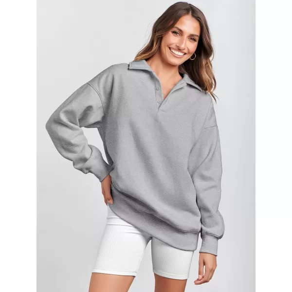 Caracilia Women's Oversized Sweatshirt Long Sleeve Buttons Down Pullover Hoodie Fashion Trendy Outfits Fall Cute Clothes Tops
