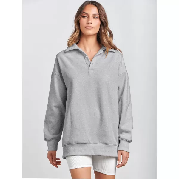 Caracilia Women's Oversized Sweatshirt Long Sleeve Buttons Down Pullover Hoodie Fashion Trendy Outfits Fall Cute Clothes Tops