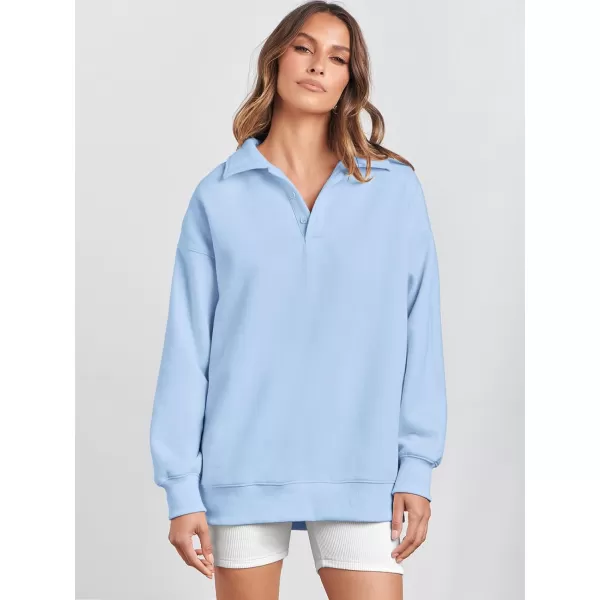 Caracilia Women's Oversized Sweatshirt Long Sleeve Buttons Down Pullover Hoodie Fashion Trendy Outfits Fall Cute Clothes Tops